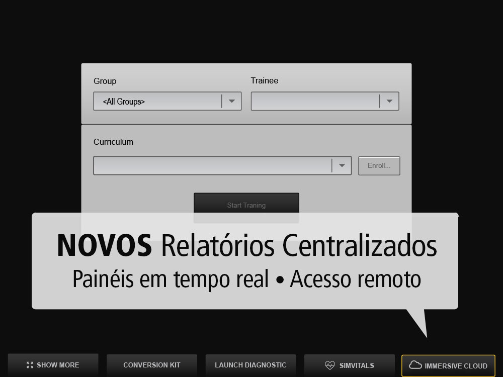 Botão da Nuvem Imersiva na tela inicial